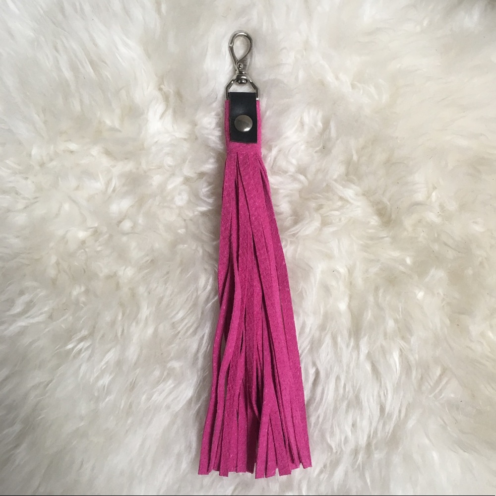 ❌DONATED❌ Fuchsia and black leather tassel